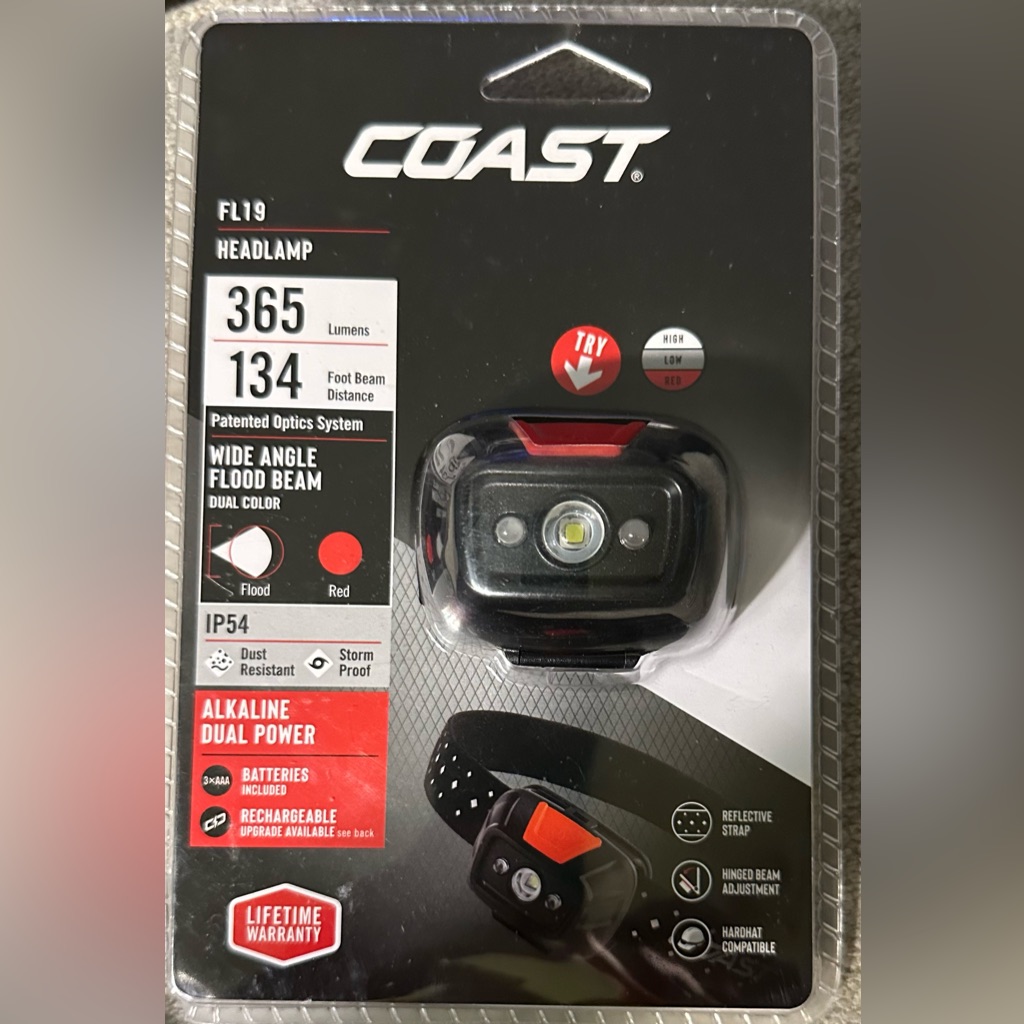 Coast Products 21586 Fl19 330 Lumen Dual Color Wide Angle Headlamp Nwt